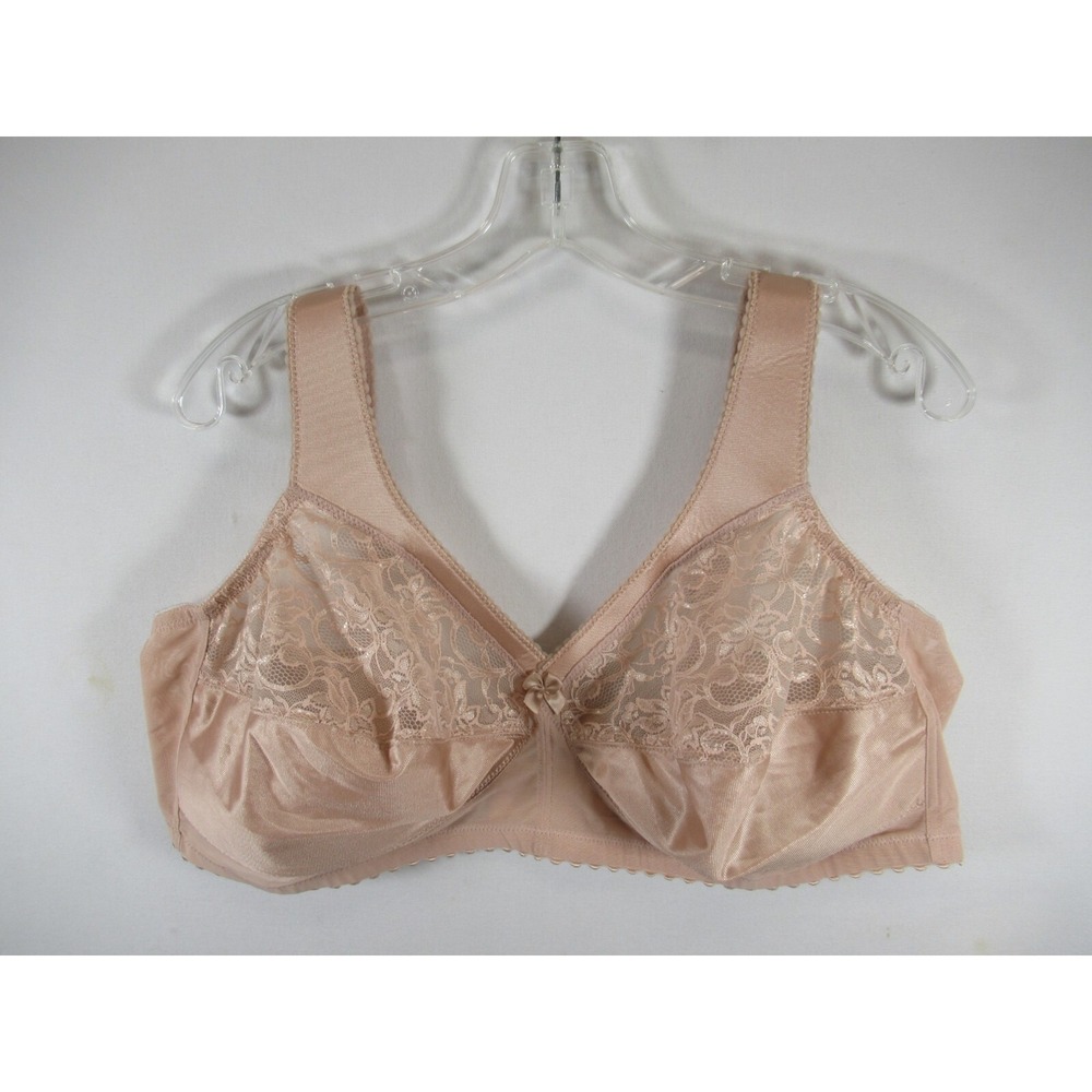 Glamorise MagicLift Unlined Bra 50C Beige Full Figure Wireless 1000